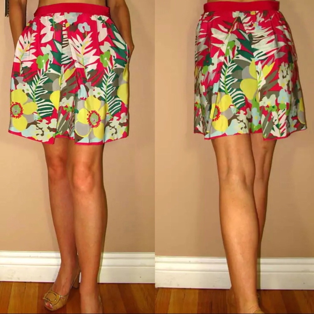 Missoni Silk Skirt Floral Scarf Pink Coquette Y2K Vintage Luxury Size XS New - Picture 9 of 16